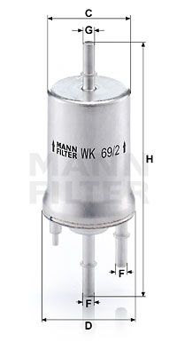 MANN-FILTER Kraftstofffilter (WK 69/2)