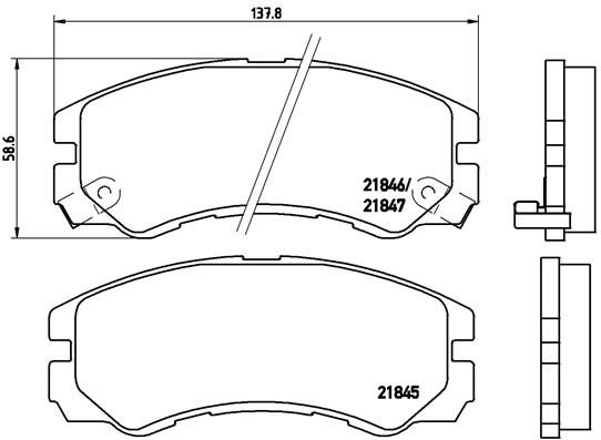 BREMBO Bremsbelagsatz, Scheibenbremse (P 59 020)