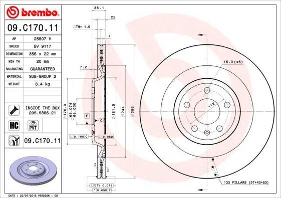 BREMBO Bremsscheibe (09.C170.11)