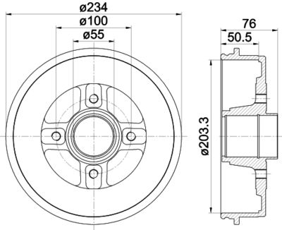 HELLA Bremstrommel (8DT 355 300-641)