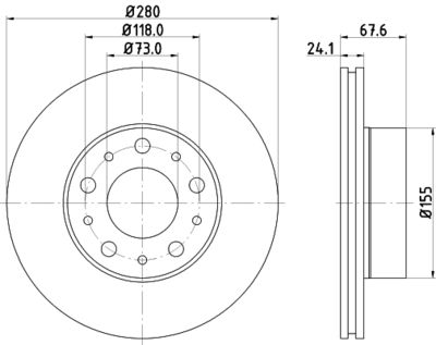 HELLA Bremsscheibe (8DD 355 122-701)
