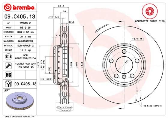 BREMBO Bremsscheibe (09.C405.13)