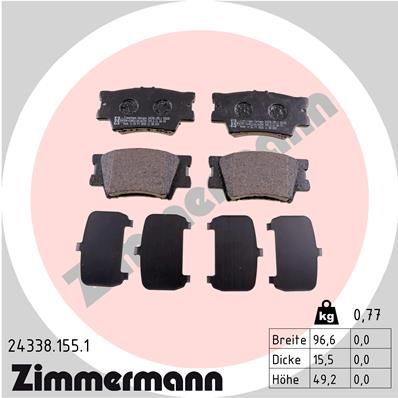 ZIMMERMANN Bremsbelagsatz, Scheibenbremse (24338.155.1)