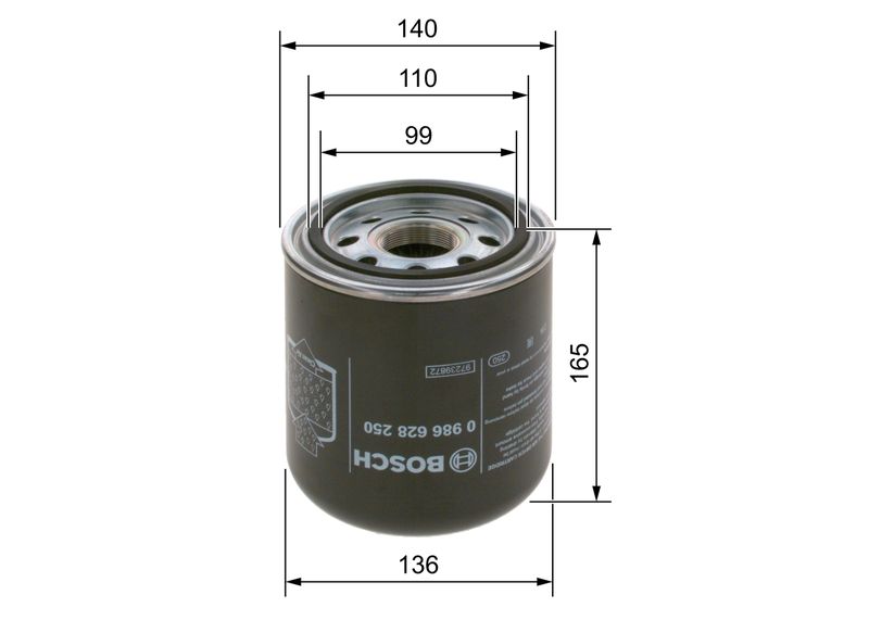 BOSCH Lufttrocknerpatrone, Druckluftanlage (0 986 628 250) BOSCH Lufttrocknerpatrone, Druckluftanlage (0 986 628 250)