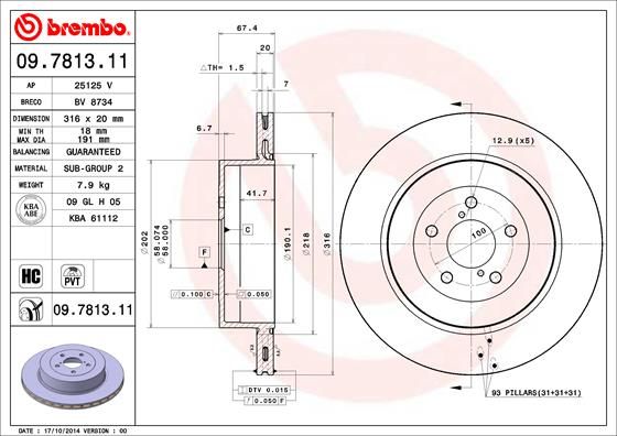 BREMBO Bremsscheibe (09.7813.11)