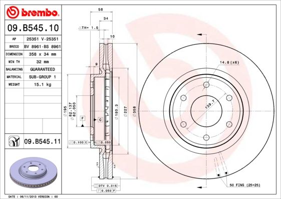 BREMBO Bremsscheibe (09.B545.11)