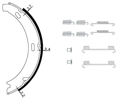 HELLA Bremsbackensatz, Feststellbremse (8DA 355 050-431)