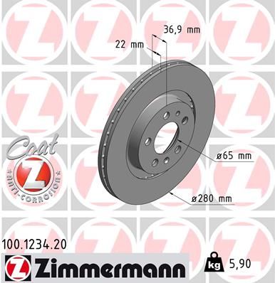 ZIMMERMANN Bremsscheibe (100.1234.20)
