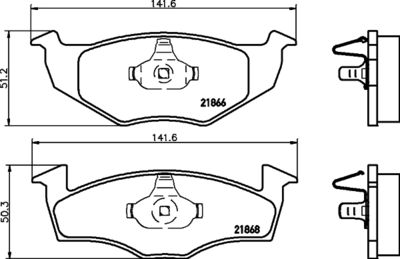 HELLA Bremsbelagsatz, Scheibenbremse (8DB 355 007-891)