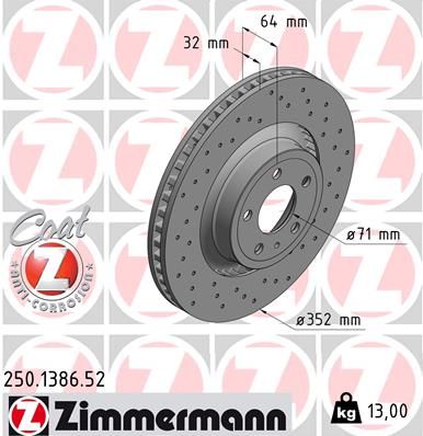 ZIMMERMANN Bremsscheibe (250.1386.52)
