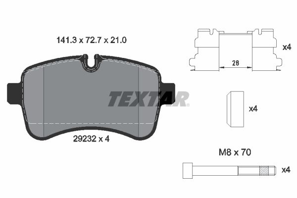 TEXTAR Bremsbelagsatz, Scheibenbremse (2923201) TEXTAR Bremsbelagsatz, Scheibenbremse (2923201)