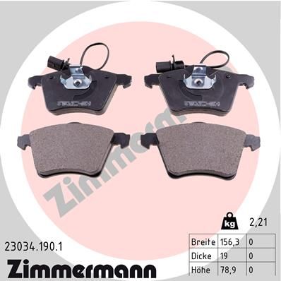 ZIMMERMANN Bremsbelagsatz, Scheibenbremse (23034.190.1)