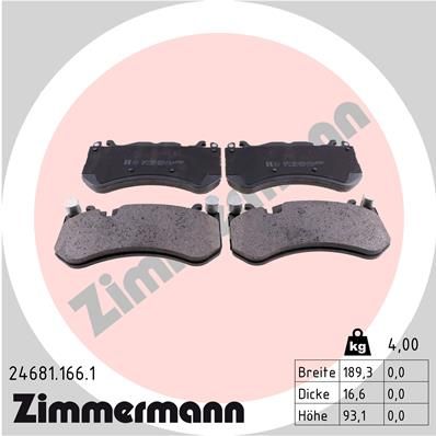 ZIMMERMANN Bremsbelagsatz, Scheibenbremse (24681.166.1)