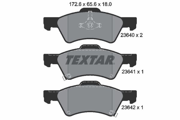 TEXTAR Bremsbelagsatz, Scheibenbremse (2364001)