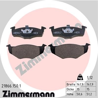 ZIMMERMANN Bremsbelagsatz, Scheibenbremse (21866.150.1)