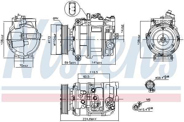NISSENS Kompressor, Klimaanlage (89091) NISSENS Kompressor, Klimaanlage (89091)