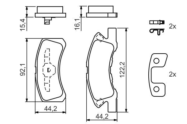 BOSCH Bremsbelagsatz, Scheibenbremse (0 986 494 134) BOSCH Bremsbelagsatz, Scheibenbremse (0 986 494 134)