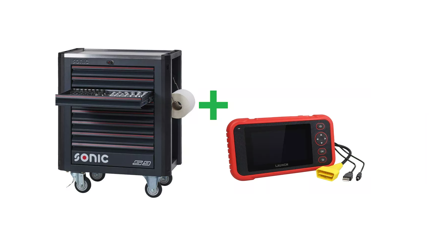 Bundle: Werkstattwagen NEXT S9 gefüllt 414-tlg & Launch CRP 129 EVO