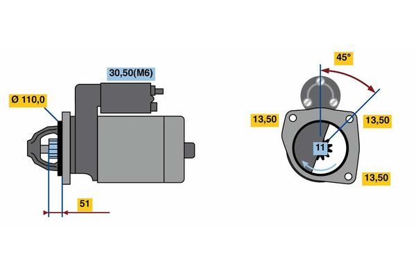 BOSCH Starter (0 001 231 041)