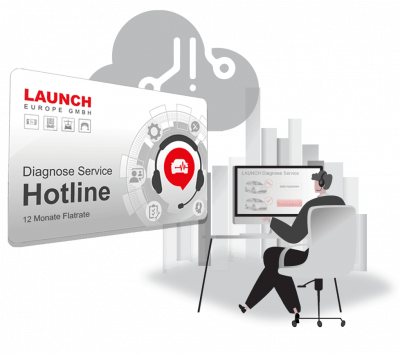 LAUNCH Diagnose Service Hotline (1 Monat Laufzeit)