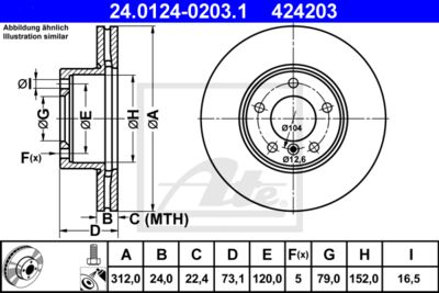 ATE Bremsscheibe (24.0124-0203.1)