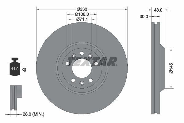 TEXTAR Bremsscheibe (92129503)