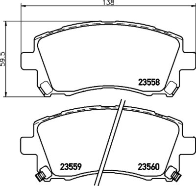 HELLA Bremsbelagsatz, Scheibenbremse (8DB 355 017-291)