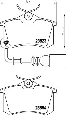 HELLA Bremsbelagsatz, Scheibenbremse (8DB 355 010-781) 4082300355093 8DB 355 010-781