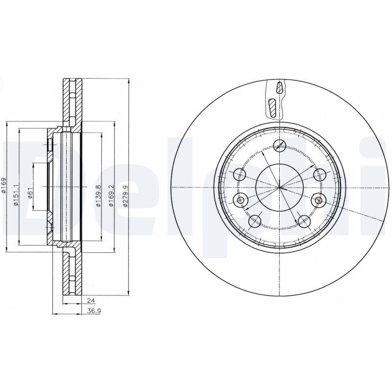DELPHI Bremsscheibe (BG4317C)