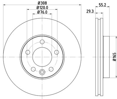 HELLA Bremsscheibe (8DD 355 128-021)