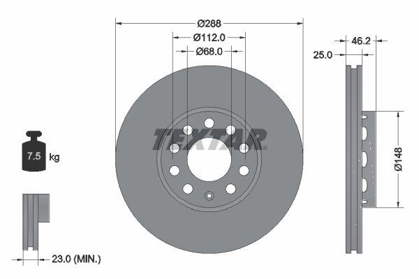 TEXTAR Bremsscheibe (92057605) 4019722287206 92057605