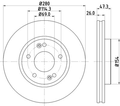 HELLA Bremsscheibe (8DD 355 129-711)