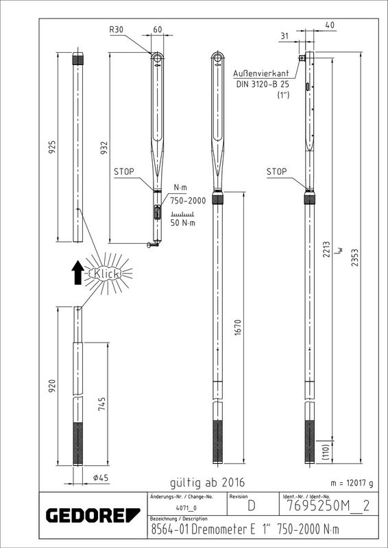 GEDORE Drehmomentschlüssel (8564-01)