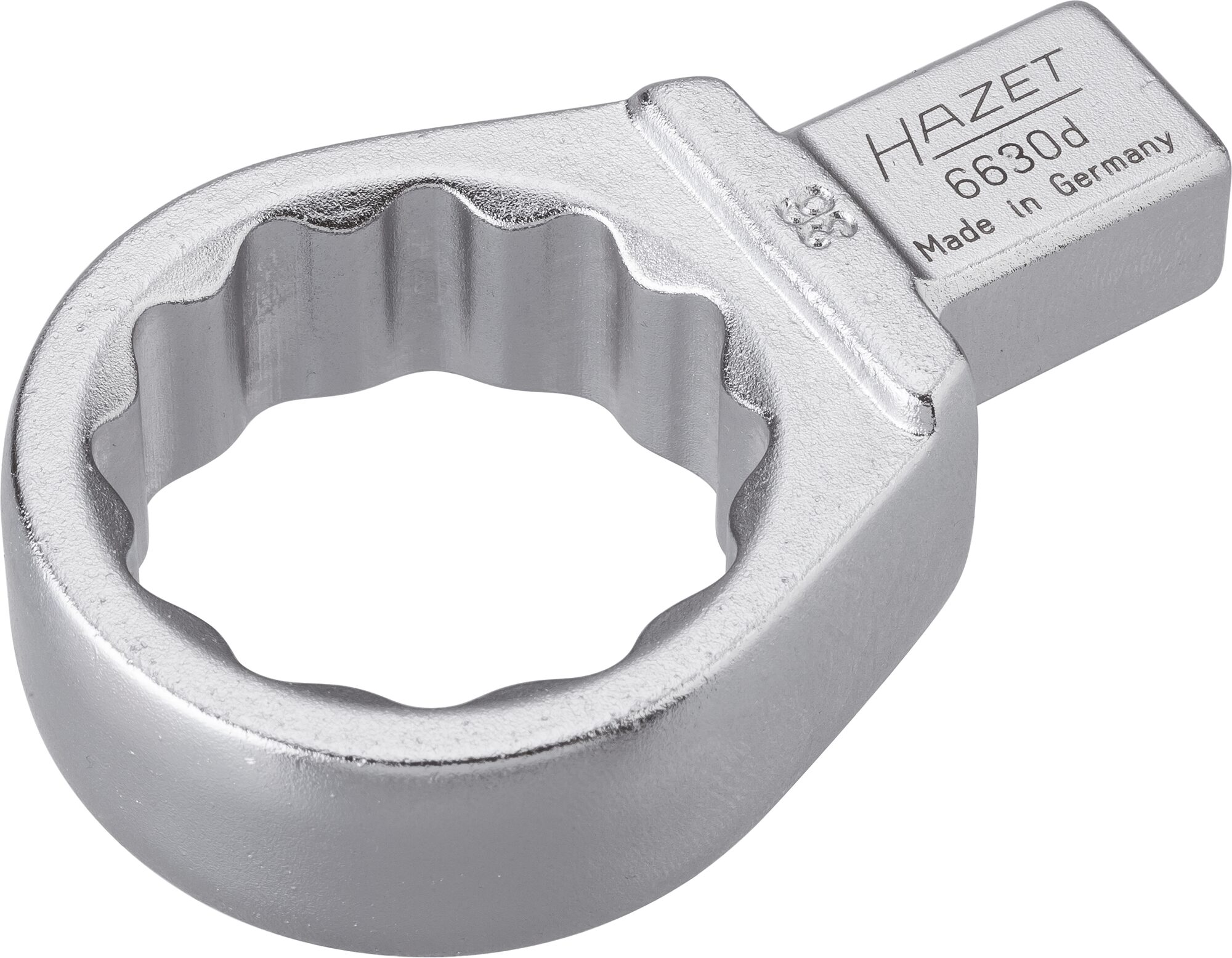 HAZET Einsteck-Ringschlüssel 6630D-36 ∙ Einsteck-Vierkant 14 x 18 mm ∙ Außen-Doppel-Sechskant-Tractionsprofil ∙ 36 mm