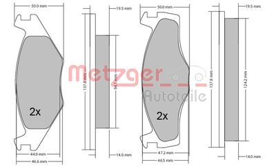 METZGER Bremsbelagsatz, Scheibenbremse (1170033)