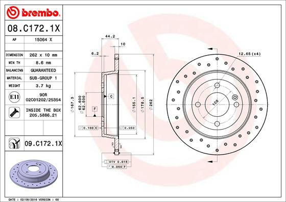 BREMBO Bremsscheibe (08.C172.1X)