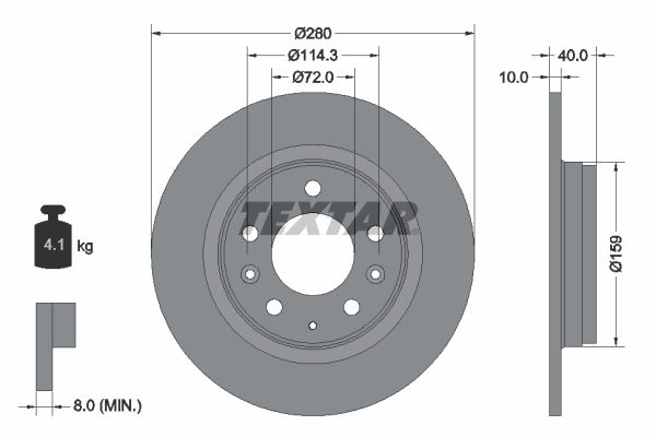 TEXTAR Bremsscheibe (92125603) | KFZ-380344