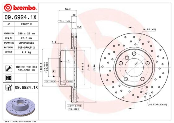 BREMBO Bremsscheibe (09.6924.1X)