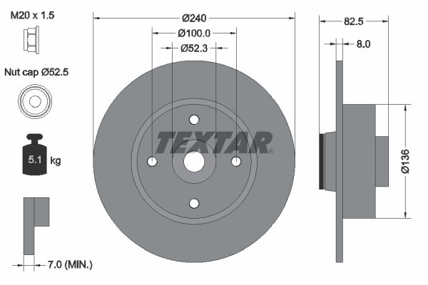 TEXTAR Bremsscheibe (92154403)