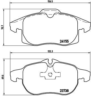 BREMBO Bremsbelagsatz, Scheibenbremse (P 10 011)
