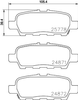 HELLA Bremsbelagsatz, Scheibenbremse (8DB 355 020-401)