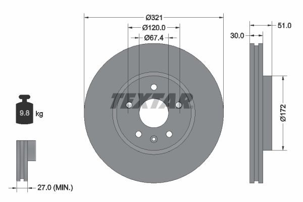 TEXTAR Bremsscheibe (92187005)