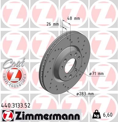 ZIMMERMANN Bremsscheibe (440.3133.52)