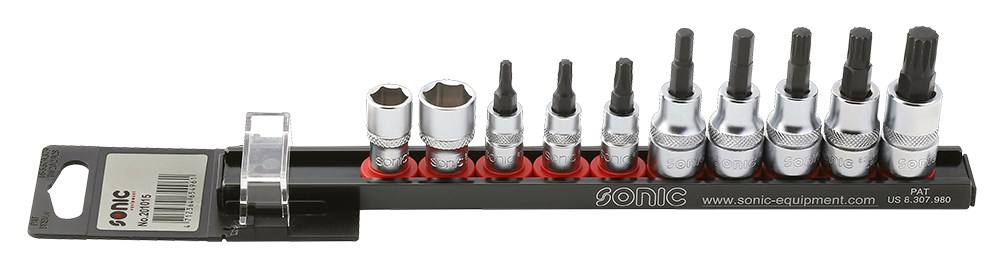 1/4'' + 3/8'' Nuss-Satz VW/Audi auf Steckleiste, 10-tlg.