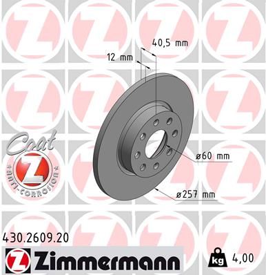 ZIMMERMANN Bremsscheibe (430.2609.20)