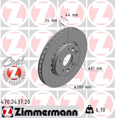 ZIMMERMANN Bremsscheibe (470.2437.20)