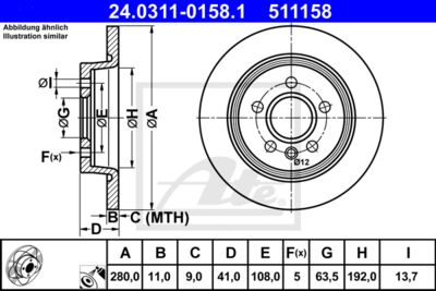 ATE Bremsscheibe (24.0311-0158.1)