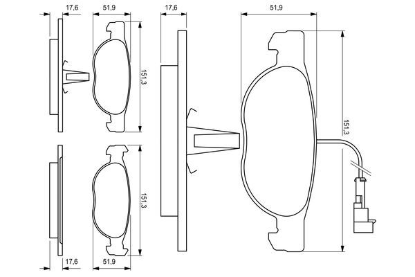 BOSCH Bremsbelagsatz, Scheibenbremse (0 986 424 246)