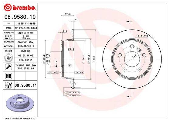 BREMBO Bremsscheibe (08.9580.11)