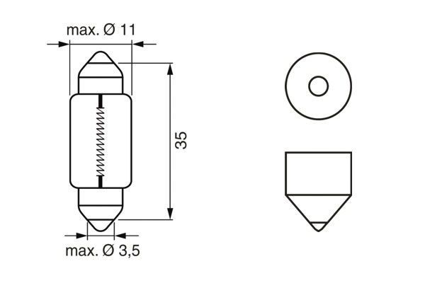 BOSCH Glühlampe, Kennzeichenleuchte (1 987 302 211) 3165141238747 1 987 302 211